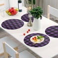 thumbnail image 6 of Ryvnso Purple Checkered Grid Pattern Round Plate Mats Dining Table Placemat Set of 4 for Holiday Decoration, 6 of 7