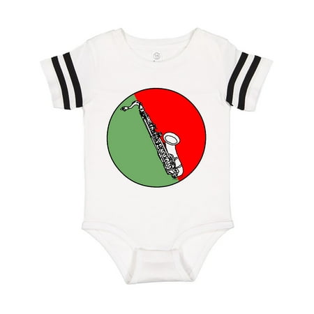 

Inktastic Saxophone Red and Green Circle Gift Baby Boy or Baby Girl Bodysuit