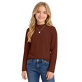 thumbnail image 2 of Cotton Long Sleeve Pullover Shirts for Girls Mock Neck Teen Pullover Tops Turtleneck Warm and Soft Comfortable Loose Fit Casual Tops Basic Tees Fall Winter Clothes 5-14 Years, 2 of 8