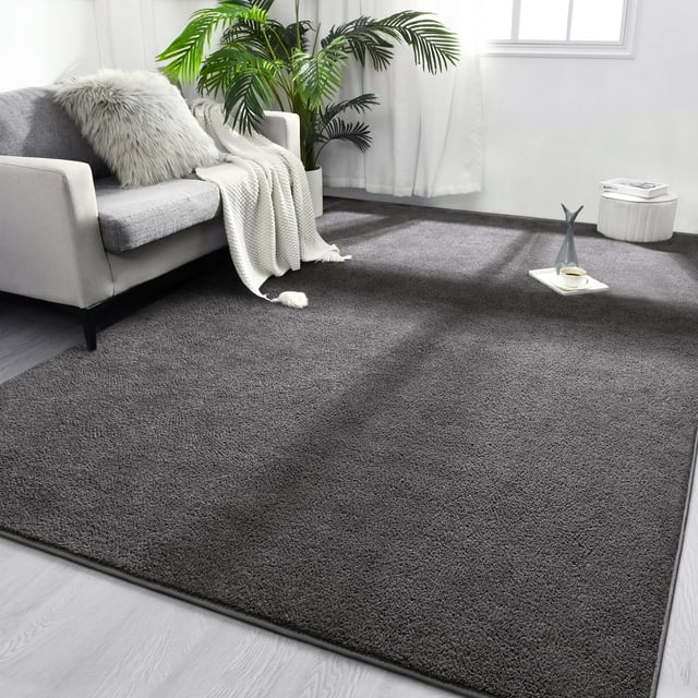Alfombra FlyDoit de 213 x 305 cm, espuma viscoelástica, gris oscuro, engrosada