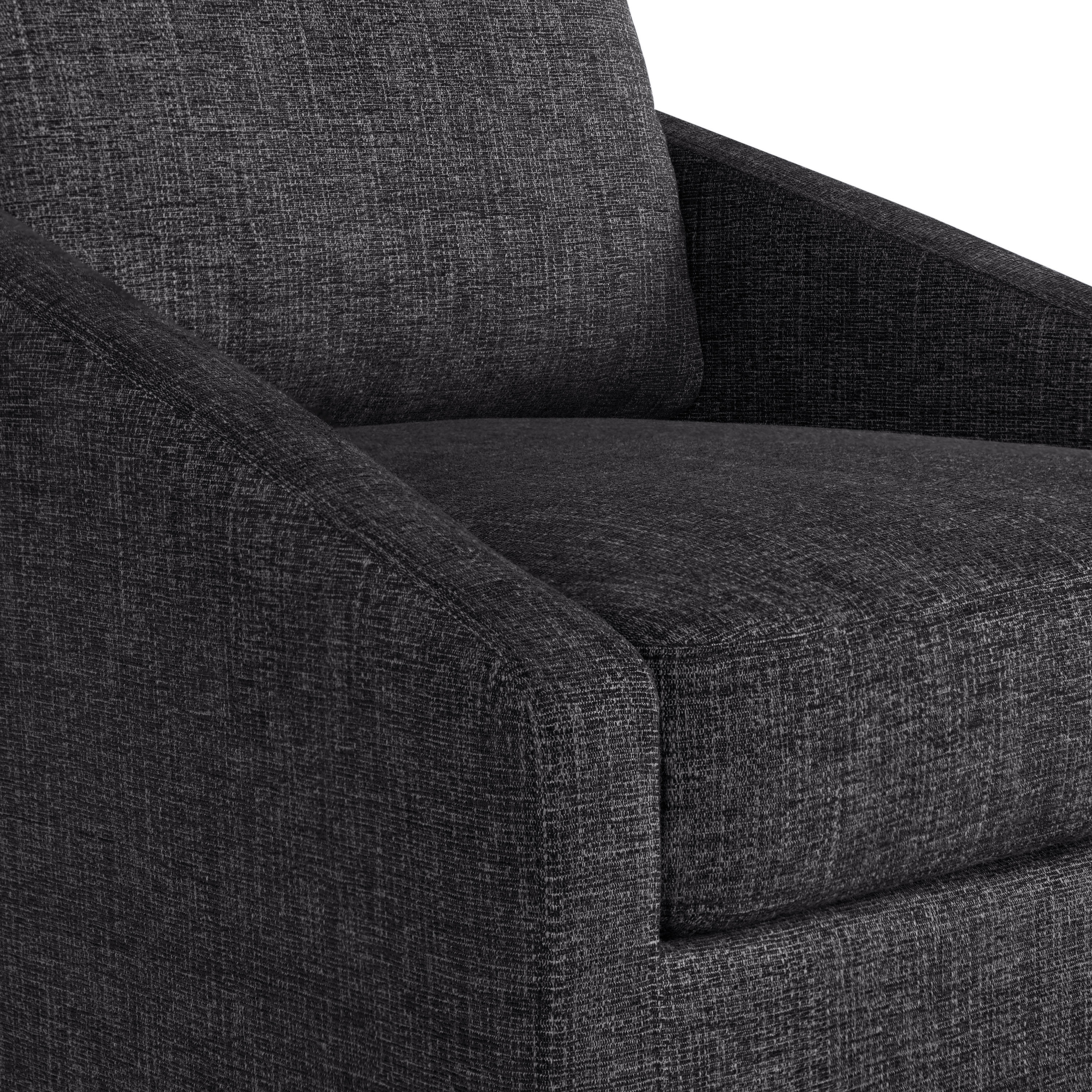 Studio Living Harvard Modern Swivel Accent Chair, Black Chenille Fabric