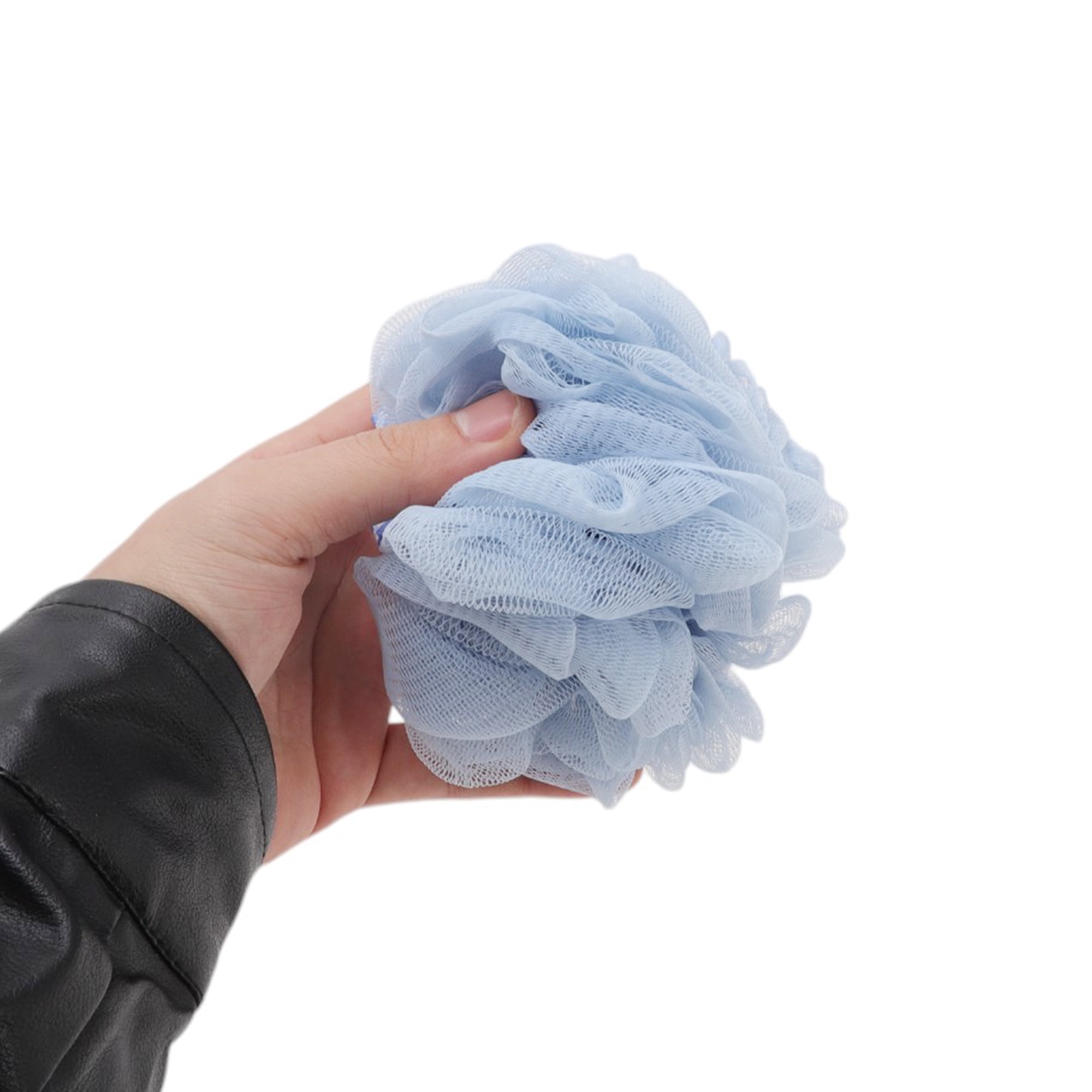 Unique Bargains 1pc Plaid Sunflower Bath Shower Loofah Sponge Blue