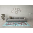 thumbnail image 3 of Ahgly Company Indoor Square Animal Light Blue Traditional Area Rugs, 7' Square, 3 of 4