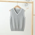thumbnail image 6 of LYMAYTER Toddler Vest Toddler V Neck Knit for Boys Girls Classic Design Sleeveless Jacket for 3-14 Years, 6 of 10