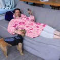 thumbnail image 3 of Wearable Oversized Blanket,Pink Breast Cancer Wearable Blanket Hoodie for Adults,Cozy Hooded Blankets with Super Pockets,Super Warm Fuzzy Pullover for Women & Men, 3 of 6