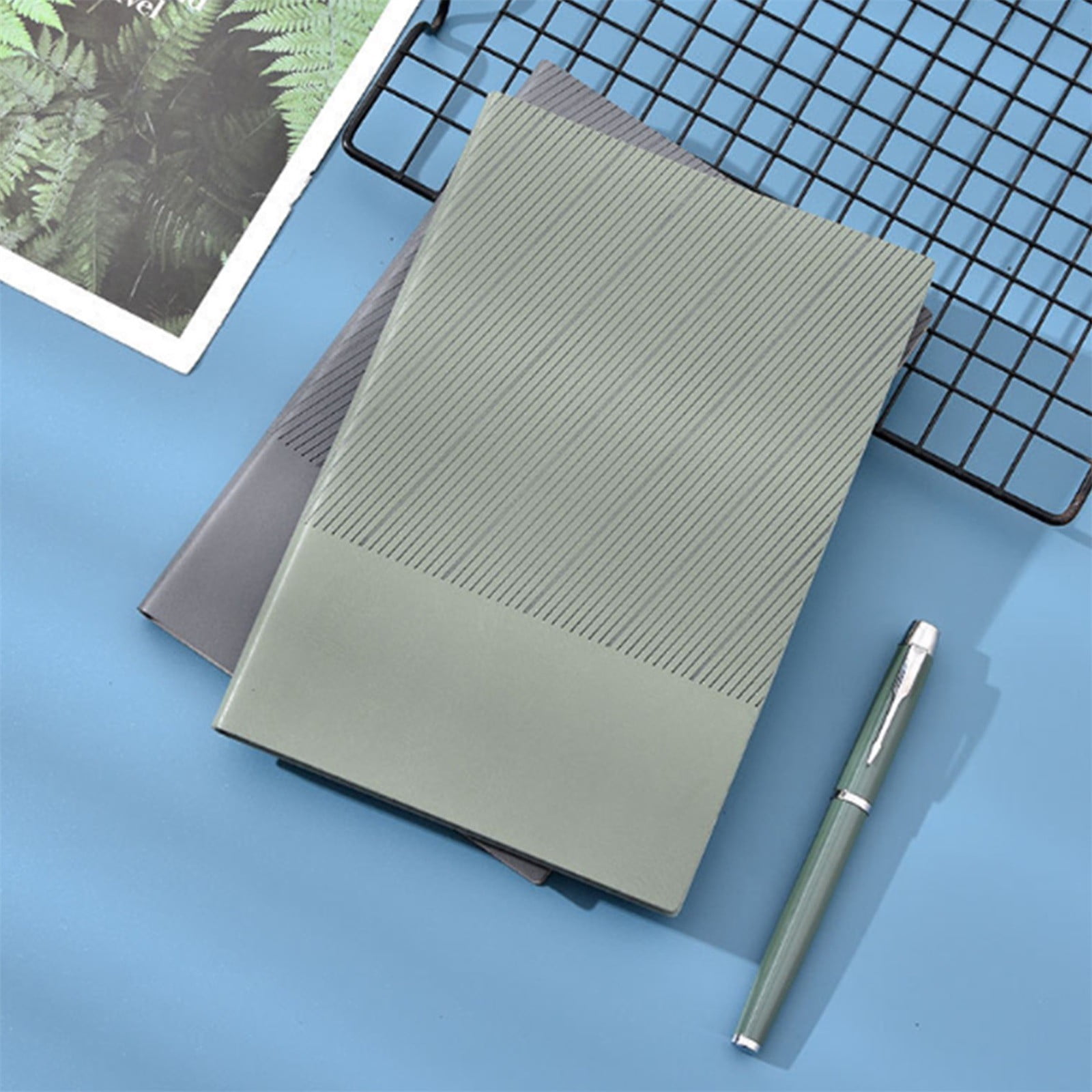 VKLU A5 Executive Journal, 100 Sheets 200 Pages Thick Paper Notebook, Sturdy Hardcover Leather Writing Pad for Professionals, Black, Durable Diary for Work and Travel