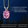 thumbnail image 2 of Gem Stone King 14K Yellow Gold Pink Moissanite Pendant Necklace for Women | 2.82 Cttw | Gemstone Birthstone | Oval 10X8MM | With 18 inch Chain, 2 of 6