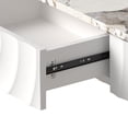 thumbnail image 6 of Aukfa 47.3" Console Table with 3 Drawers, Modern Narrow Sofa Table with Sculptural Metal Base for Entryway Hallway & Living Room,White, 6 of 7