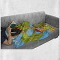 thumbnail image 6 of Turtle Soft Flannel Fleece Throw Blanket, Cool Sea Animal Sunglasses Drinking Cocktail at the Beach Cartoon, Cozy Plush for Indoor and Outdoor Use, 70" x 90", Green Orange Pale Blue, by Ambesonne, 6 of 6
