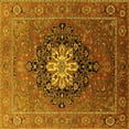 thumbnail image 1 of Ahgly Company Indoor Square Oriental Yellow Industrial Area Rugs, 4' Square, 1 of 4