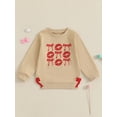 thumbnail image 3 of Kids Girl Boy  Valentines Day Outfit Bow Lips/Heart Letter Print Long Sleeve Sweatshirts Pullovers Tops Spring Clothes, 3 of 7