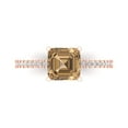 thumbnail image 2 of 2.7ct asscher cut champagne Zircon 14k rose gold Bridal Wedding Engagement Promise Anniversary Ring for Women size 8.25, 2 of 7