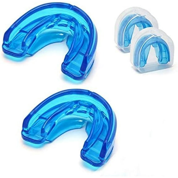 Double Braces Mouth Guard, Sports Athletic Mouth Guards Youth Mouthguard for Upper and Lower Teeth Protection Required for Youth, Teenager and Adults (Blue) (Blue)$$Sport & Recreation Other