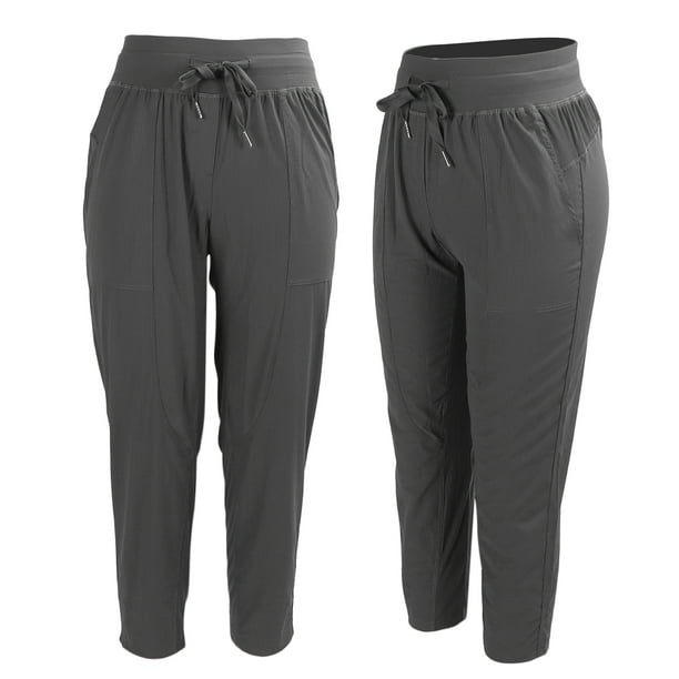 Fitness Joggers, Drawstring Sweatpants Gray Nylon Fabric Tightness