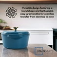 thumbnail image 6 of Mainstays 4.75qt Oven-Safe Cast Iron Ceramic Enamel Round Dutch Oven, Blue, 6 of 12