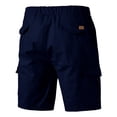 thumbnail image 4 of Mens Casual Cargo Shorts With Pockets Drawstring Waist Knee Length Mens Gym Shorts For Fashion Daily Wear,Navy,XXL, 4 of 4
