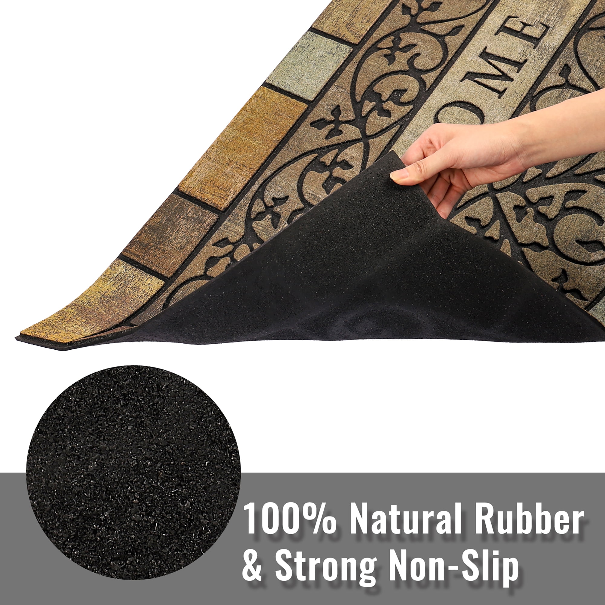 Welcome Mats Outdoor Durable Door Mats, 36" x 24" Modern Texture Doormat with Non-Slip Rubber Backing