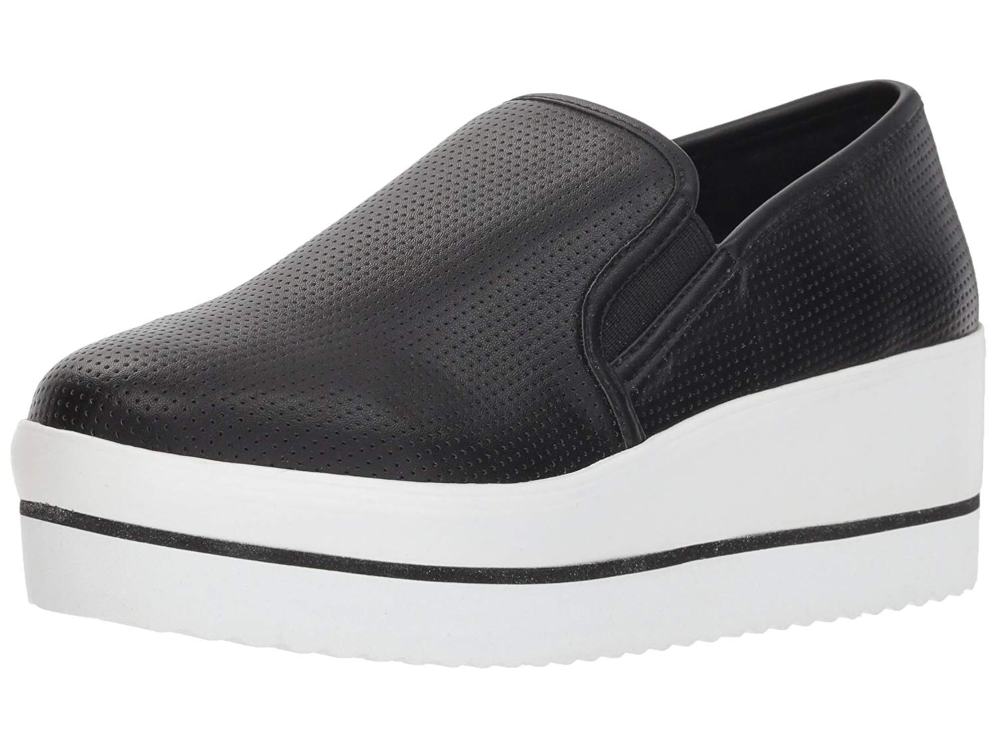 steve madden white leather slip ons
