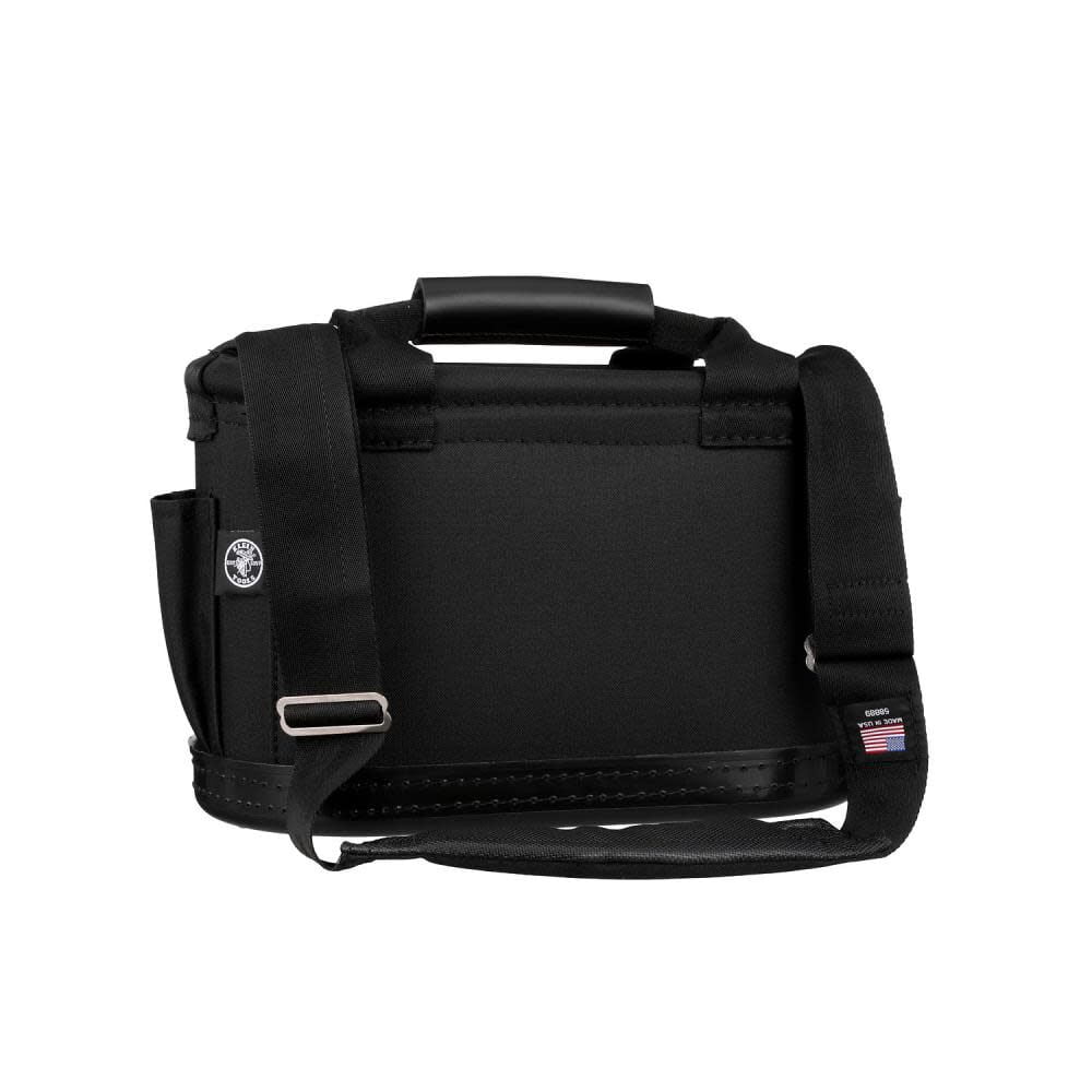 Klein Tools 58888 Polyester 12-Pocket Tool Tote with Shoulder Strap,Black Leather