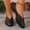 Black, variant on Women's Wedge Shoes for Women Trendy Round Toe Cutout Breathable Leather Wedge Pumps Comfortable Casual Dress Shoes Spring Summer Fashion Plus Size Black Shoes for Women