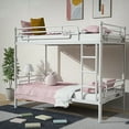 thumbnail image 2 of Kacho Metal Bunk Bed, Twin Over Twin Bunk Bed with Full-Length Guardrail and Ladder, Convertible Into 2 Individual Beds, Twin Bunk Beds for Adults, Teens, Space-Saving Bunk Bed Frame for Bedroom, 2 of 9