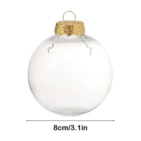 Christmas Ball Ornaments 1 Pcs - 3 inch Large Shatterproof Christmas Balls, Transparent Hollow Decorations Indoor, Aesthetic Holiday Party Hanging Ornaments for Xmas Tree, Wreath, Vines, White