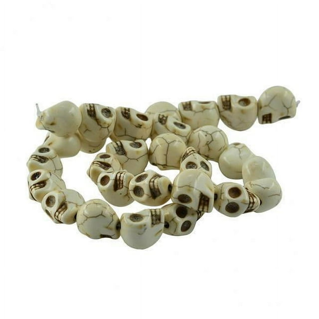 GUOOL 4-15pack 1 Strand White Turquoise Carved Spacer Beads 13x10mm 4 Pcs