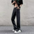 J21439 Men's Jeans Comfort Stretch Denim Straight Leg Relaxed Fit Jeans ... image.