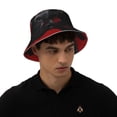thumbnail image 4 of Balery Black Dog Red Background Sombreros para el sol para hombre y mujer, sombrero de pescador con UPF 50+, 4 of 6