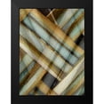 thumbnail image 2 of Franklin 15x18 Black Modern Framed Museum Art Print Titled - Weave Golden II, 2 of 5