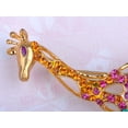 thumbnail image 2 of Womens Gold Tone Multicolored Rhinestones Colorful Giraffe Brooch Pin, 2 of 4