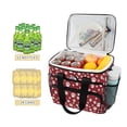thumbnail image 2 of FORMRS Insulated Cooler Bag 24 Cans Capacity Soft Leakproof Lunch Box with Side Pockets, Red Cartoon Paws Pattern, 2 of 7