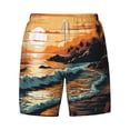 thumbnail image 4 of Lsque Mens Swim Trunks Serene Ocean Sunset Pattern - Bathing Suit Compression Liner - Beach Swim Shorts Swimwear - (S-3XL) - Stretch Quick Dry -X-Large, 4 of 9