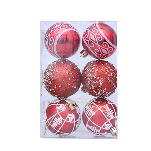 6PC Christmas Balls Ornaments Xmas Tree Hanging Balls for Holiday Party Wedding Decoration, Shatterproof Tree Ornaments for Home and Event Display,2.7 Inch