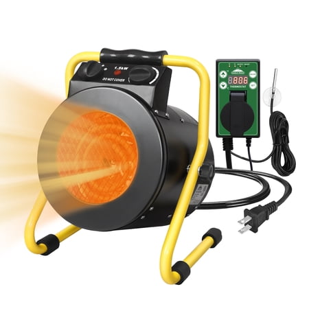 EAGLE PEAK 1500W Outdoor Adjustable Heater with Digital Thermostat,2 Modes,Spray water Resistant IPx4,over-heat protection for greenhouse,garage,living room,lumber room