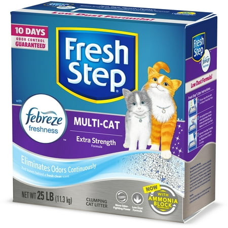 Fresh Step Multi-Cat Scented Litter with the Power of Febreze, Clumping Cat Litter, 25 lbs