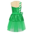 thumbnail image 4 of iiniim Kids Girls Christmas Elf Candy Cane Sequins Ballet Tutu Dance Dress Holiday Party Dress Up Green 10, 4 of 7