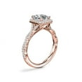 thumbnail image 2 of 1.00 T.C.W Brilliant Asscher Cut Natural Diamond Latest Design Solitiare with Accents Engagement Ring for Women Solid 18K Rose Gold Size 3, 2 of 9