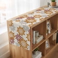 thumbnail image 6 of Table Runners 70 Inches Long Dress Scarves, Geometric Flower Farmhouse Coffee/Dining/Kitchen Table Decor, Holiday Table Runner, Vintage Country Floral Orange Grey on Linen 13x70 Inch, 6 of 9