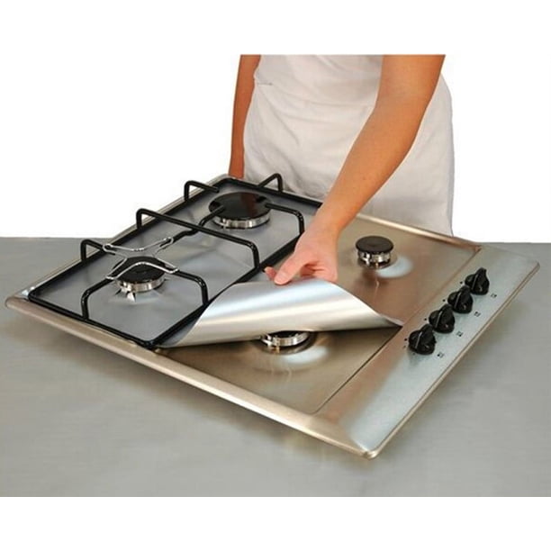 2 piezas reutilizables de protectores para quemadores de horno y fogones, láminas universales, cocina, comedor y bar