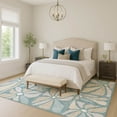 thumbnail image 6 of Addison Rugs Chantille Indoor/Outdoor Transitional Floral Teal Machine Washable Rectangle Rug, 5' x 7'6", 6 of 8