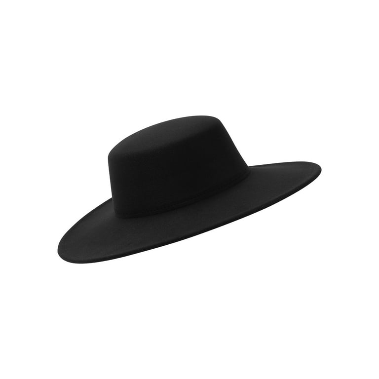 Multitrust Womens Black Felt Hat Fashion Classic Blend Fedora Formal Top Hat Wide Brim Flat Church Derby Cap, Women's, Size: One size, Beige