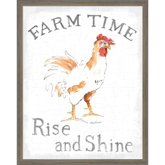Great Art Now Farm Time Enamel v2 by Avery Tillmon, Framed Wall Art, 17W x 21H, Birds Art