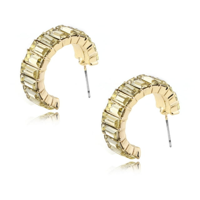 2 Pcs Bijoux Boucles d'Oreilles Clous Multicolores en Strass Boucles d'Oreilles Simples en Forme de C pour Filles