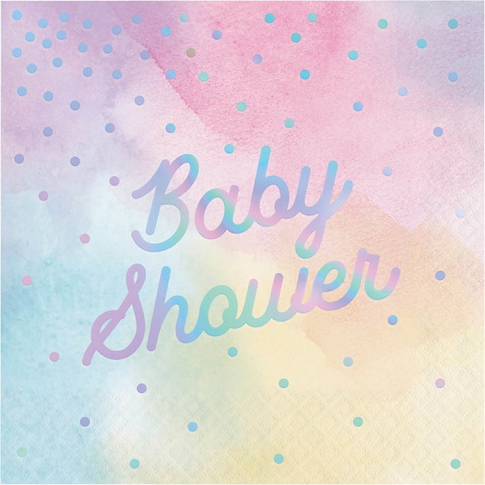 Iridescent 'Baby Shower' Luncheon Napkin (16)