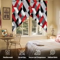 thumbnail image 5 of Seamless Stitching Swag Curtain Valance for Windows, Red Black Square Pattern Window Treatments Short Swag Topper for Kitchen Windows Bathroom Bedroom, 36"x45", 5 of 8
