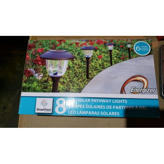 Smartyard LED Energizer Solar Pathway Lights, 8 Pack
