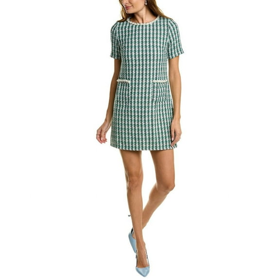 Gracia womens  Embellished Tweed Midi Dress, m, Green