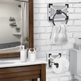 thumbnail image 6 of Autumn Alley Farmhouse Toilet Paper Holder and Towel Ring Holder with Bracket, Wall Mount, 2 Set - Farmhouse Toilet Paper Holder and Bathroom Hand Towel Holder Wooden Decor, White, 6 of 8