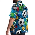 thumbnail image 3 of Football Men's Short Sleeve Poplin Button Down Shirts - Casual Printed Summer Beach Tops for Men, 3 of 6